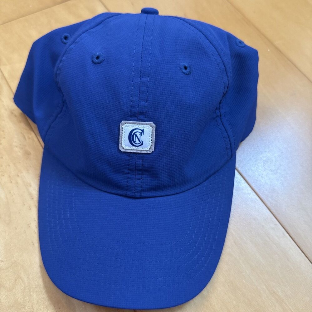 CAPE COD NATIONAL GOLF COURSE ADJUSTABLE EXTRA LARGE BASEBALL CAP BLUE NYLON